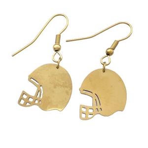 Stainless Steel Hook Earrings Football Helmet Blank Sport Gold Plated, approx 17-18mm