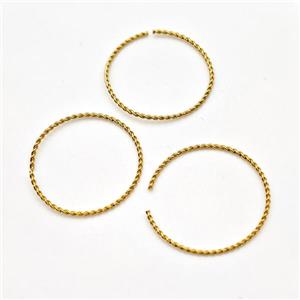 Stainless Steel Rings Gold Plated, approx 0.8mm thickness, 21mm dia