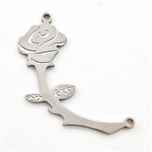 Stainless Steel Rose Flower Pendant 2loops, approx 10-30mm