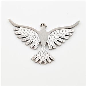 Raw Stainless Steel Hawk Pendant Eagle Charms, approx 18-30mm