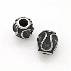 Stainless Steel Beads Antique Silver, approx 7-8mm, 3mm hole