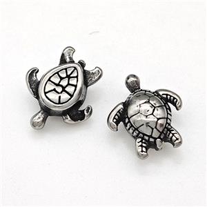 Stainless Steel Tortoise Beads Antique Silver, approx 10-11mm