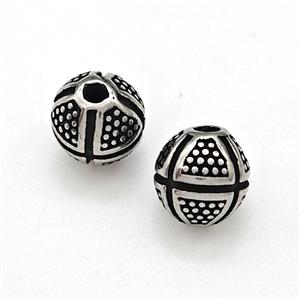 Stainless Steel Round Beads Antique Silver, approx 8mm