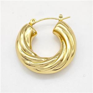 304 Stainless Steel Latchback Earring Gold Plated, approx 8mm, 30mm dia