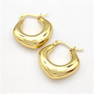 304 Stainless Steel Earring Hollow Gold Plated, approx 20-25mm