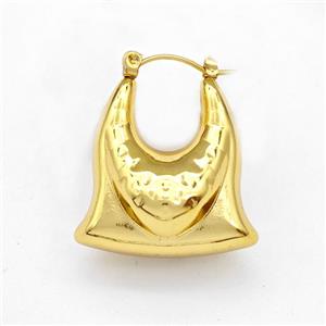 304 Stainless Steel Earring Hollow Gold Plated, approx 25x25mm