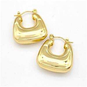 304 Stainless Steel Earring Hollow Gold Plated, approx 23-23mm