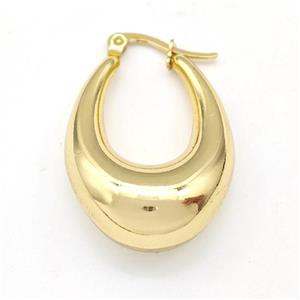 304 Stainless Steel Earring Hollow Gold Plated, approx 23-30mm