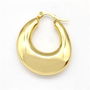 304 Stainless Steel Earring Hollow Gold Plated, approx 27-32mm