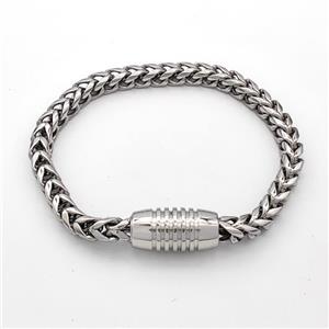 Raw 304 Stainless Steel Bracelet, approx 11-30mm, 6mm, 21cm length