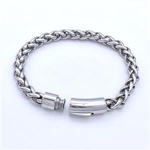 Raw 304 Stainless Steel Bracelet, approx 10-30mm, 7mm, 21cm length