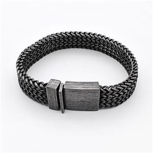 304 Stainless Steel Bracelet Antique Black, approx 18-30mm, 16mm, 21cm length