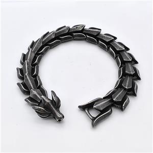 304 Stainless Steel Kylin Bracelet Antique Black, approx 16-25mm, 16mm, 21cm length