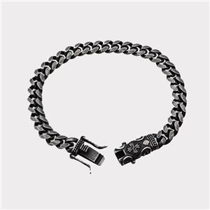 304 Stainless Steel Bracelet Antique Black, approx 10-35mm, 8mm, 21cm length