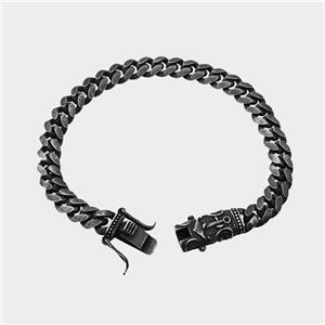 304 Stainless Steel Bracelet Antique Black, approx 10-35mm, 8mm, 21cm length