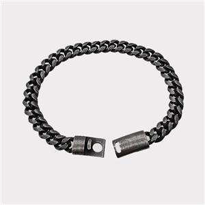 304 Stainless Steel Bracelet Antique Black, approx 10-35mm, 8mm, 21cm length