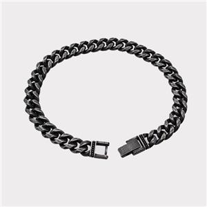 304 Stainless Steel Bracelet Antique Black, approx 10-35mm, 8mm, 21cm length