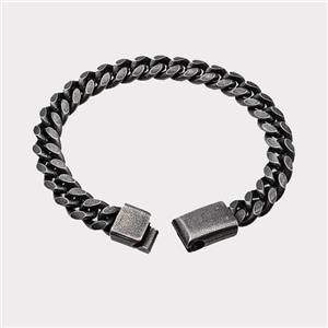 304 Stainless Steel Bracelet Antique Black, approx 13-35mm, 10mm, 21cm length