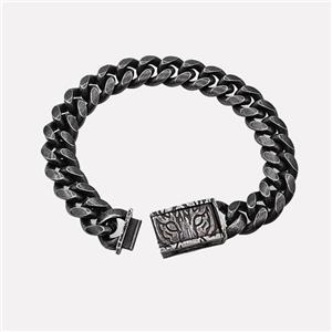 304 Stainless Steel Bracelet Antique Black, approx 15-40mm, 12mm, 21cm length