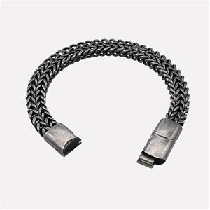 304 Stainless Steel Bracelet Antique Black, approx 12-37mm, 19mm, 10mm, 21cm length