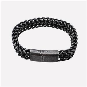 304 Stainless Steel Bracelet Antique Black, approx 15-30mm, 12mm, 21cm length