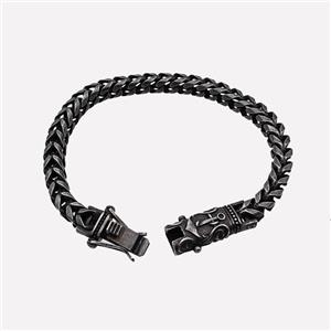 304 Stainless Steel Bracelet Antique Black, approx 13-35mm, 6mm, 21cm length