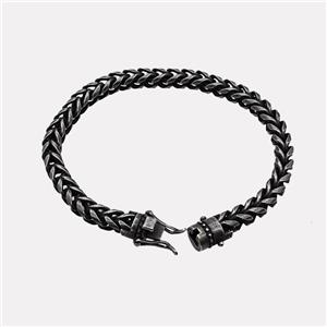 304 Stainless Steel Bracelet Antique Black, approx 15-20mm, 6mm, 21cm length