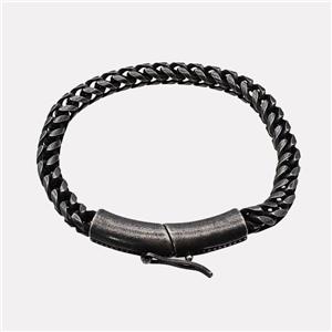 304 Stainless Steel Bracelet Antique Black, approx 9-40mm, 6mm, 21cm length