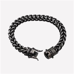 304 Stainless Steel Bracelet Antique Black, approx 15-25mm, 8mm, 21cm length