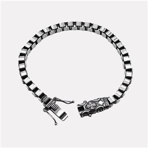 304 Stainless Steel Bracelet Antique Silver, approx 14-30mm, 6mm, 21cm length