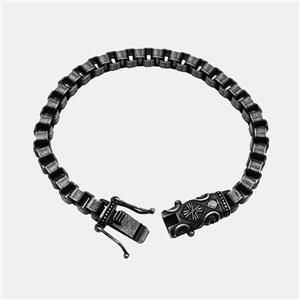 304 Stainless Steel Bracelet Antique Black, approx 14-30mm, 6mm, 21cm length