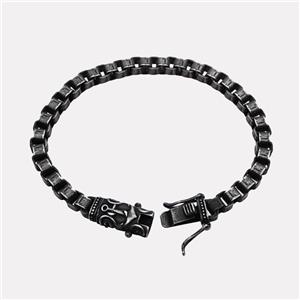 304 Stainless Steel Bracelet Antique Black, approx 14-30mm, 6mm, 21cm length