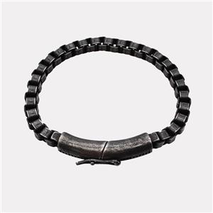 304 Stainless Steel Bracelet Antique Black, approx 8-40mm, 6mm, 21cm length