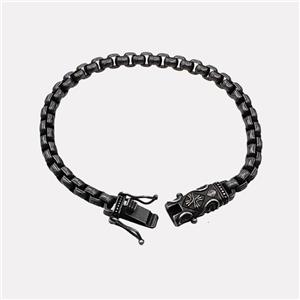 304 Stainless Steel Bracelet Antique Black, approx 14-30mm, 6mm, 21cm length