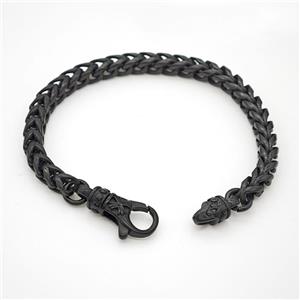 304 Stainless Steel Bracelet Antique Black, approx 13-25mm, 6mm, 21cm length