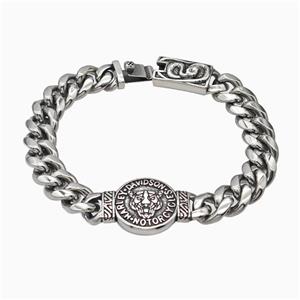 304 Stainless Steel Bracelet Antique Silver, approx 22-45mm, 14-45mm, 13mm, 21cm length