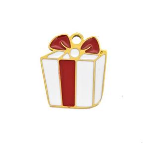 Christmas Gifts Charms 304 Stainless Steel Pendant Enamel Gold Plated, approx 12-14mm