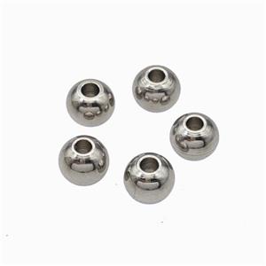 Raw Stainless Steel Round Beads Smooth, approx 5mm