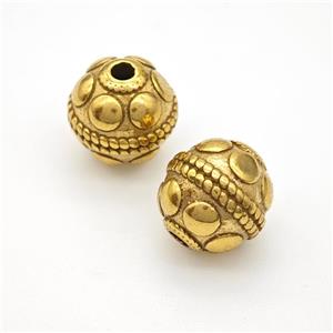 Stainless Steel Beads Round Gold Plated, approx 10mm