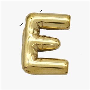 Stainless Steel Letter-E Pendant Gold Plated, approx 15-18mm