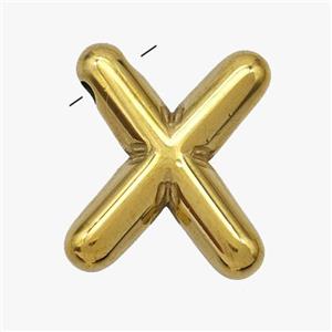 Stainless Steel Letter-X Pendant Gold Plated, approx 15-18mm