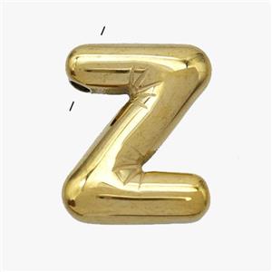 Stainless Steel Letter-Z Pendant Gold Plated, approx 15-18mm