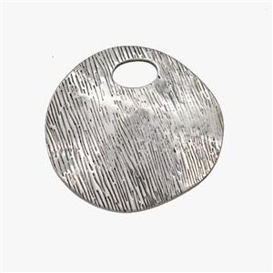 Raw Stainless Steel Circle Pendant Brushed, approx 30mm