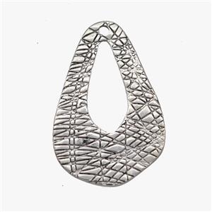 Raw Stainless Steel Teardrop Pendant Brushed, approx 22-35mm