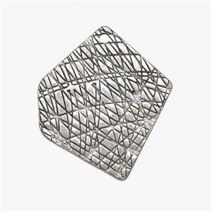 Raw Stainless Steel Slice Pendant Brushed, approx 27-30mm