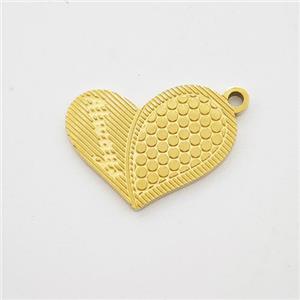 Stainless Steel Heart Penant Alway Love Gold Plated, approx 11-15.5mm