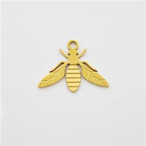 Stainless Steel Honeybee Pendant Gold Plated, approx 9-11.5mm