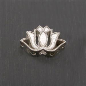 Sterling Silver Beads Lotus, approx 6-9.5mm