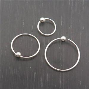 Sterling Silver Hoop Earring, approx 8mm