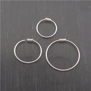 Sterling Silver Hoop Earring, approx 8mm